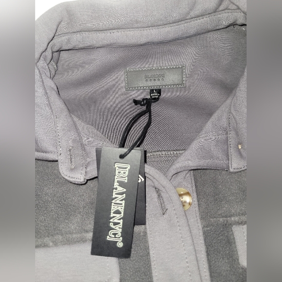 BLANKNYC charcoal gray fleece shacket. Size L - Picture 4 of 4